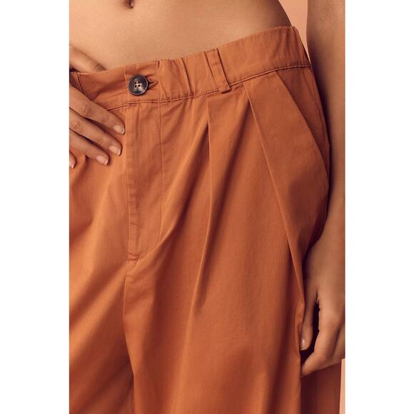 Anthropologie Maeve Curve Poplin Barrel Pants L - Picture 2 of 10